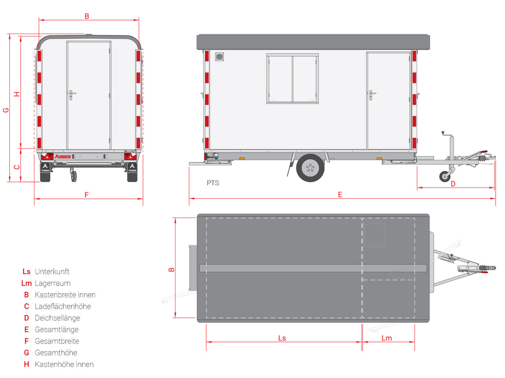 PTS 1400.390×188 RAL 9003 MIT TOILETTE