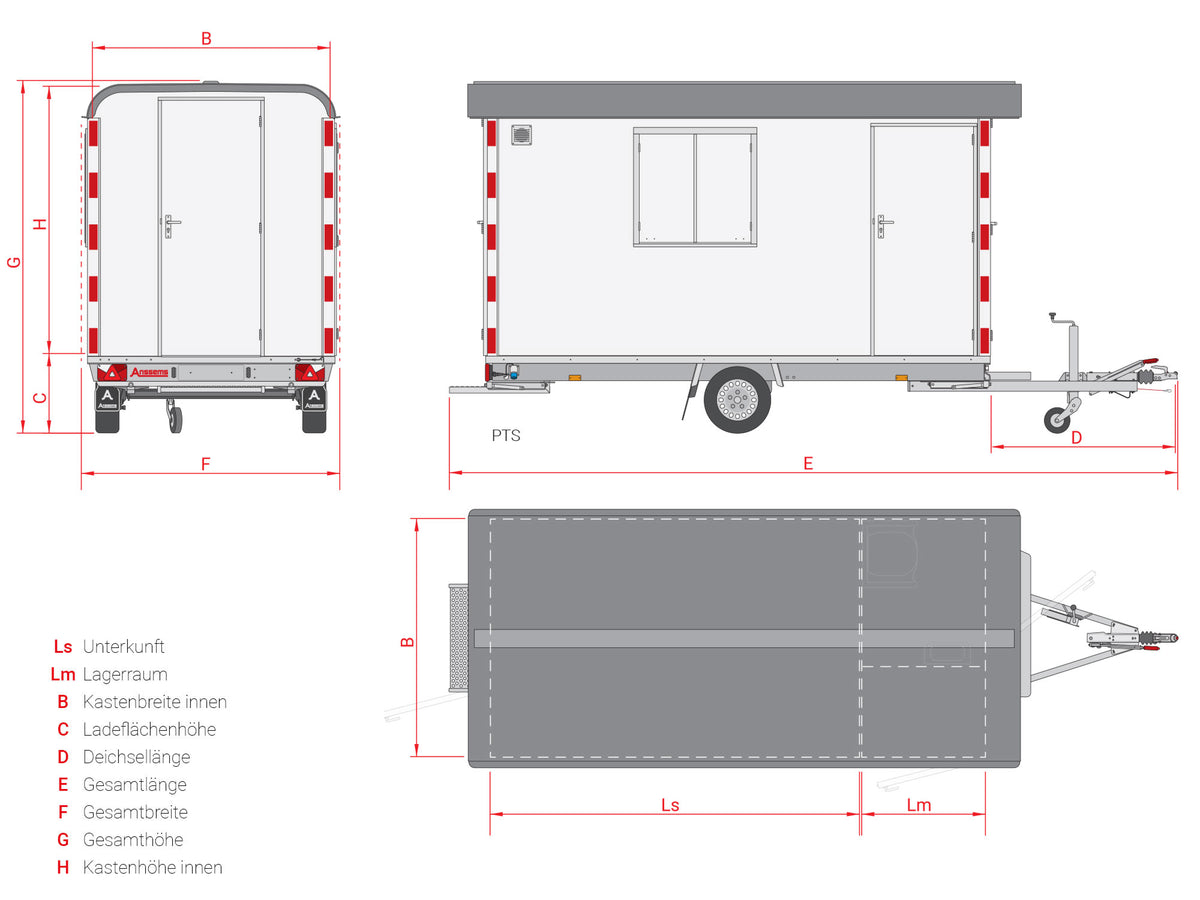 PTS 1400.390×188 RAL 9003 MIT TOILETTE